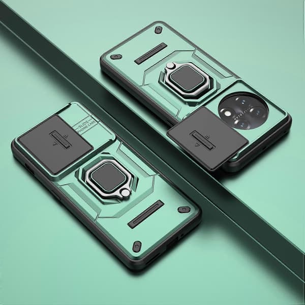 Cover til OnePlus 11 5G med skydbart linsebeskyttelse, ringstøtte, PC+TPU telefoncover multicolor Multicolor Style B