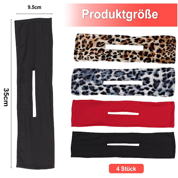 4-pack hårsnoddar, franska twist-donuts, klassiska flerfärgade tygklämmor, hårnålar