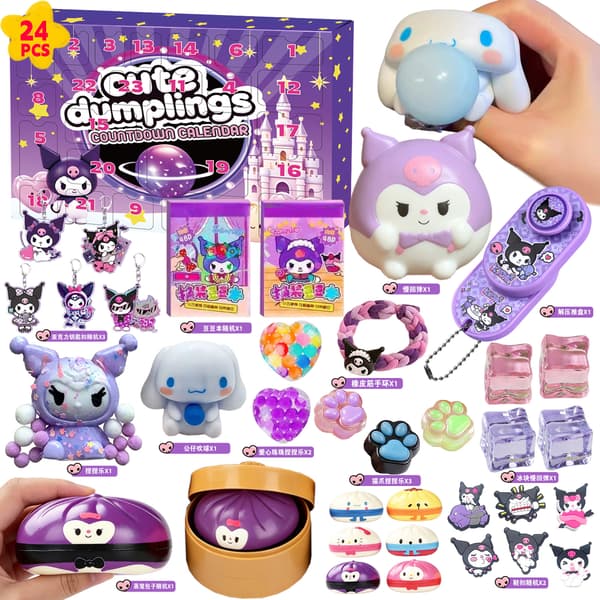 Squishy Bao Bun Julekalender – 24-dagers Nedtelling Blind Box, Myk Stressavlastende Leke 1