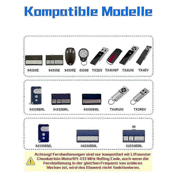 （AZC）Fjärrkontroll för Chamberlain Garageport