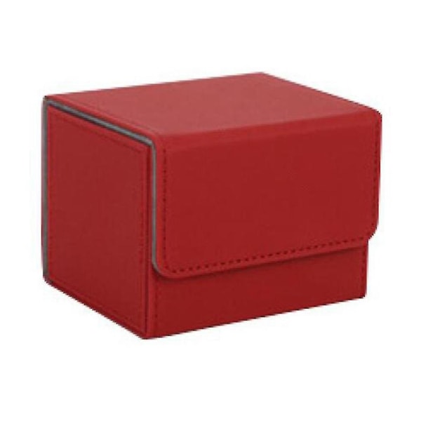 Card Box Side-loading Card Box Deck Case til Yugioh Card Binder Holder 100+, rød