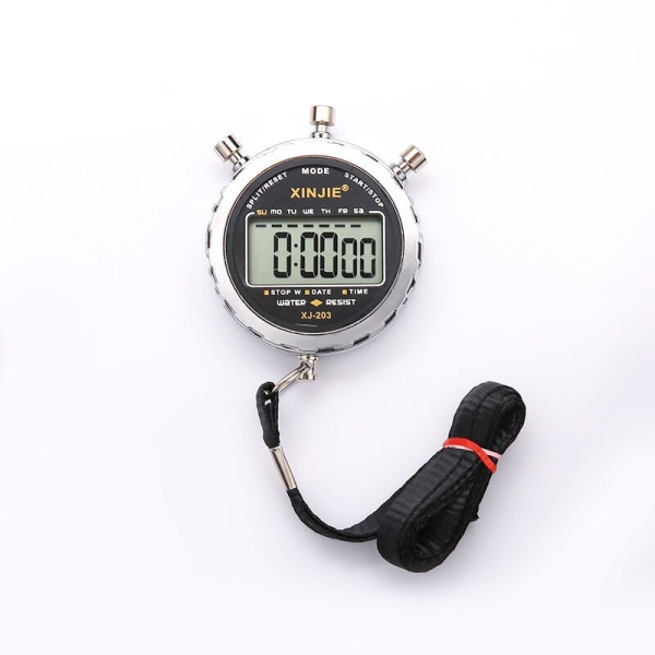 Digital Stoppur, Vattentät 1/100 Sekunders Noggrannhet Timer, Fickstort LCD-Display Alarmklocka för Fotbollsträning Sportstränare