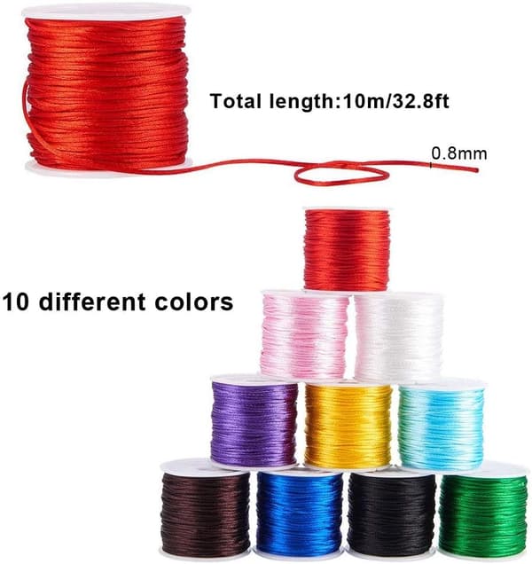 Armbandssnören, flerfärgad bomullstråd, flätad nylon