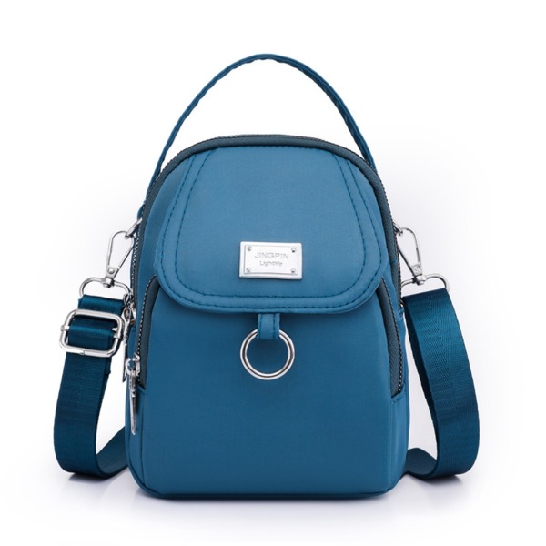 Pieni olkalaukku naisille Yksinkertainen Crossbody Laukku Söpö laukku 3-kerroksinen minikukkaro Naisten Messenger Bag Ins Puhelinlaukku Haze blue 0.18