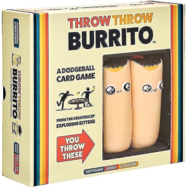 Kast Kast Burrito By Exploding Kittens - A Dodgeball Card Game - Familievennlige festspill - Kortspill for voksne, tenåringer og amp; Barn - 2-6 spillere