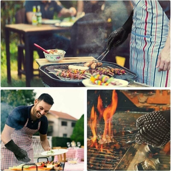 BBQ nr. 1 Mikrobølgeovn Isolerte Varmebestandige Hansker 32cm Svart