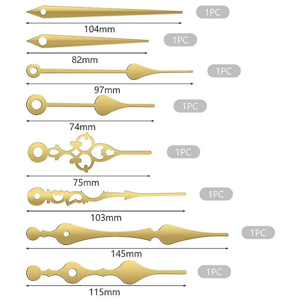 Klockmekanism Tyst Kvartsrörelse Maskin Väggvisare Set för Klockbyte och Reparation BlackGold