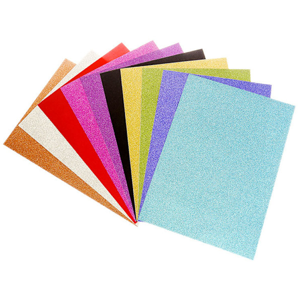 1 Pakke 10 Ark Glitter Skum Papir 8\" x 11.6\" - Assortert