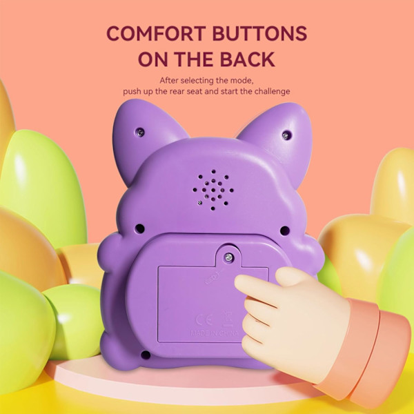 Ljusupplyst Pop Fidget Sensoriska Leksaker Handhållen Spel, Tryck Bubbla Pop Pusselspel Maskin, Stressavlastande Gåvor för Barn Vuxna (Corgi Lila) Purple