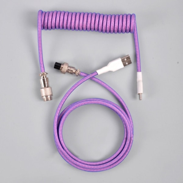 Mekanisk tastatur oprullet kabel USB-tastaturkabel LILLA purple
