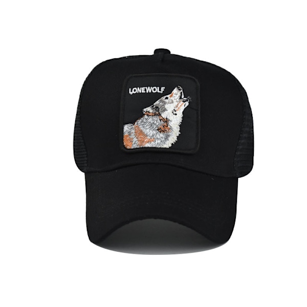 Nya djur varg broderade mesh kepsar för män och kvinnor djur baseb