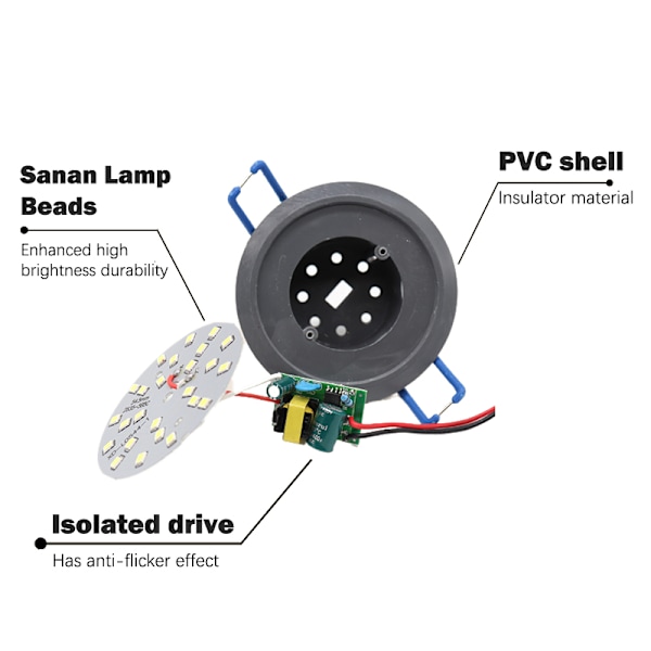 LED-kristallivalon muunnoslamppu LED-maissilamppu integroitu valo Three-color light