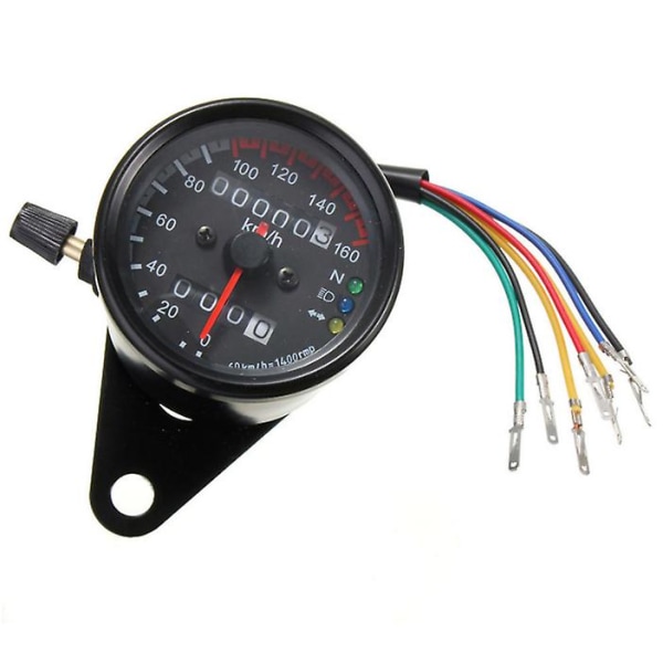 Motorsykkel speedometer 12V kilometerteller med LED-indikator Dual Speed Meter