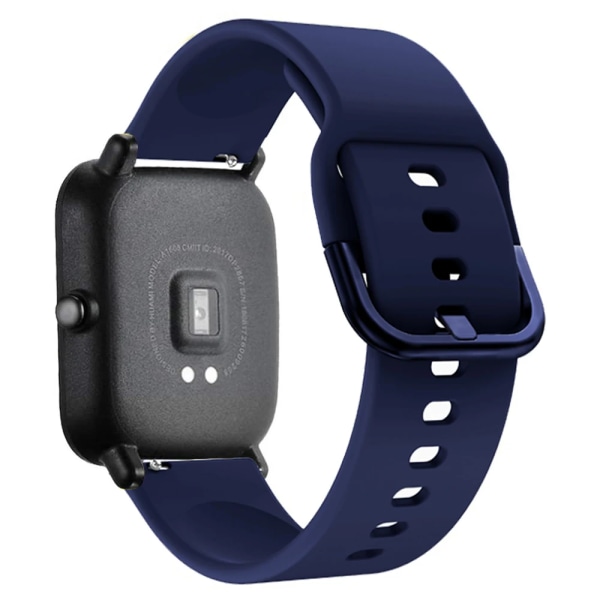 20mm 22mm WatchBand for Amazfit GTS 2/3/4 Mini Band GTR 2/3/4 42mm Silikonarmbånd Rem for Amazfit Bip Band Tilbehør Midnattsblå Midnight blue 20mm watch band