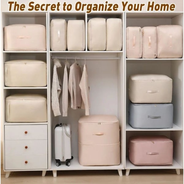 Ultra Space Saving Self Compression Organizer, Compression Packing Cubes, Expandable Packing Organizers (vaaleanpunainen) pink