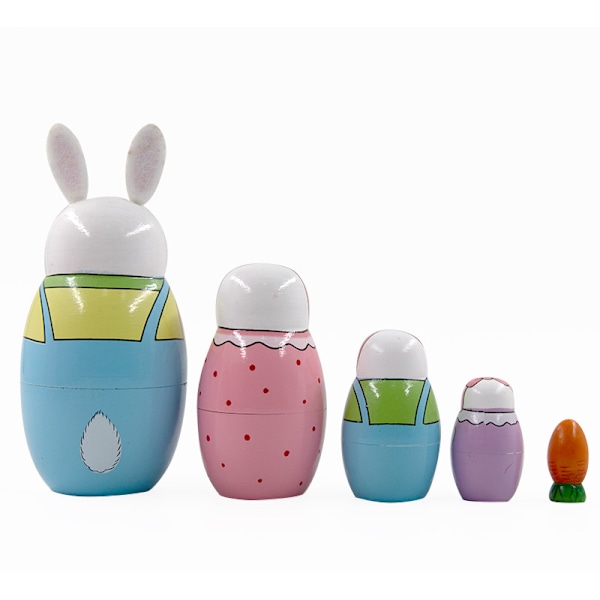 Påskhare Ornament, Staplade Trä Handgjorda Matryoshka Dockor, Påskägg Leksaker, Perfekt för Barns Födelsedag eller Heminredningspresenter