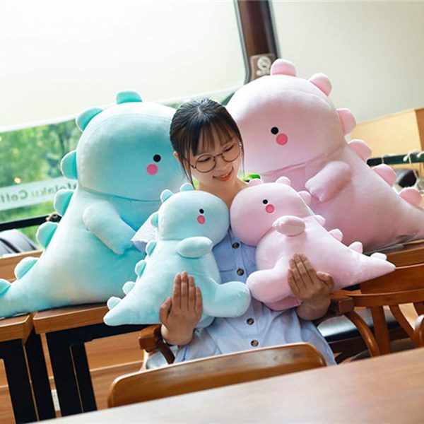 VHYHCY Söta Dinosaurie Plyschleksaker, Fet Dinosaurie Fylld Djurdocka, Mjuk Plysch Dino Plushie, Födelsedagspresenter för Barn Flickor Pojkar Rosa 12 tum Sweet Pink