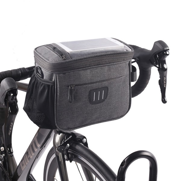 Polkupyörän ohjaustankolaukku vedenpitävä, 5l polkupyörälaukun ohjaustanko, polkupyörän korilaukku kosketusnäytöllä, ohjaustankolaukku etulaukkulla