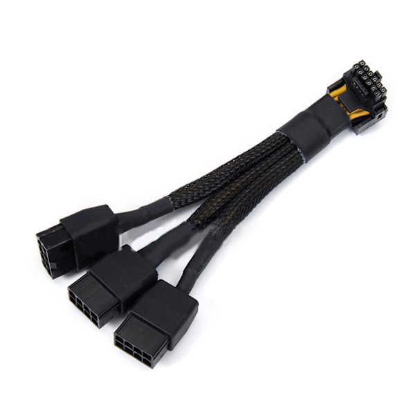 12+4Pin 12VHPWR til 3 stk PCi-E GPU 8Pin grafikkort 3x8pin PCIE 5.0 Kabel RTX4090 Power