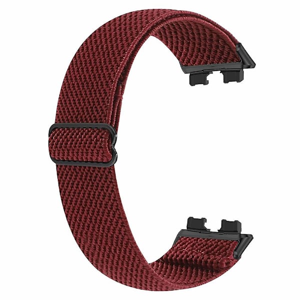 Rannekoru Huawei Band 8 -älykellolle, boheemityylinen, joustava nailonranneke, vaihto ranneke viininpunainen, viini R Wine red, Wine Red Huawei Band 8