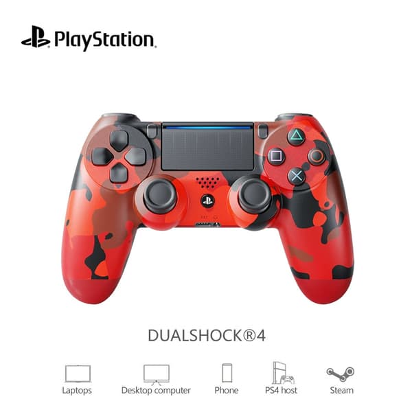 2025 PS4 DualShock 4 V2 trådløs controller - Camouflage R Camouflage red