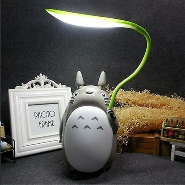 Totoro USB Bordlampe, Kreativ Natlampe med Dobbelt Funktion (Hvid Mave Chinchilla)_xx