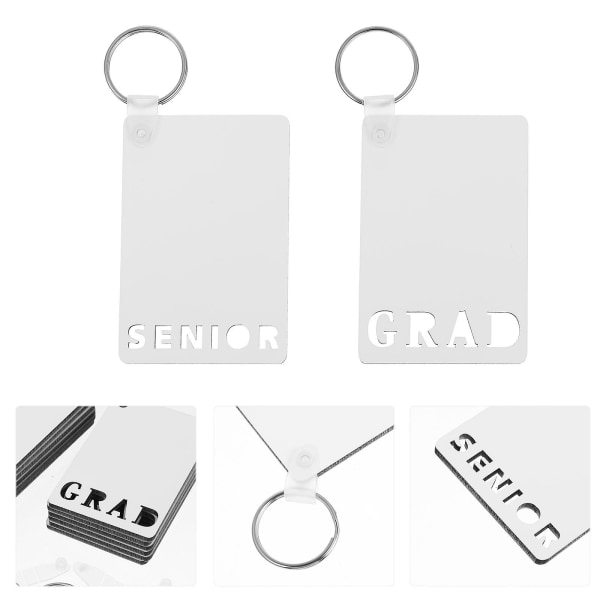12 presentpar Mdf Nyckelringar Graduation Gift Keychain Mdf Nyckelring Blank (7,4X4,9cm)