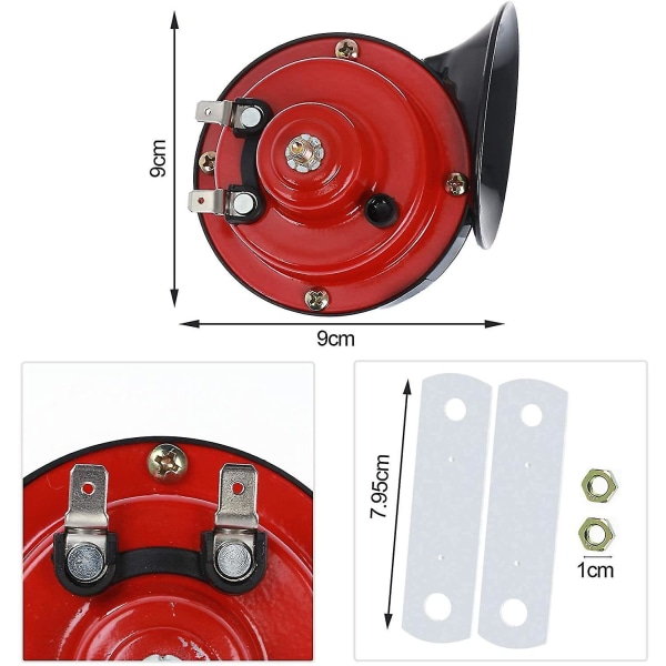 2 stk 300db bilhorn 12v vanntett dobbelthorn for bil, elektriske snegler