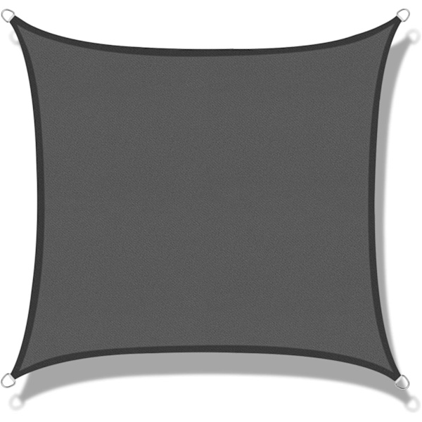 Rektangulär solsegel, 2 x 2 m, vattentät solmarkis, polyester (PES), UV-skydd för uteplats, trädgård, utomhus, antracit