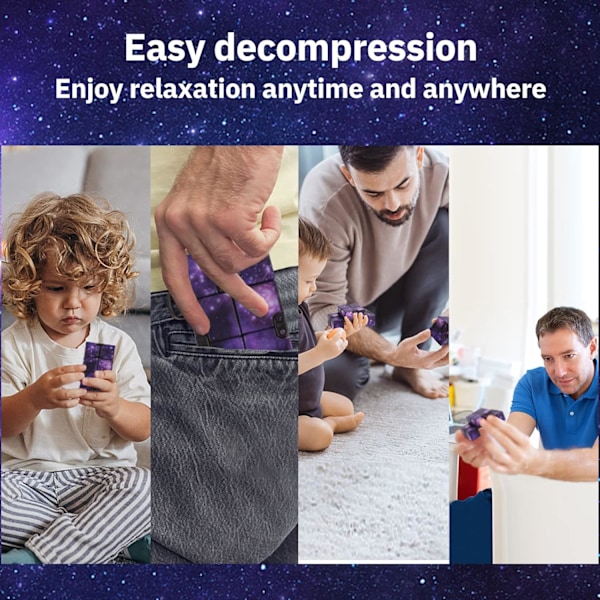 Cool Cube Legetøj: Håndholdt Magisk Terning Cool Ting Gadgets Unikke Fødselsdagsgaver Drenge Piger Børn Voksne Angst Stressaflastning Sansestimulerende Legetøj Purple