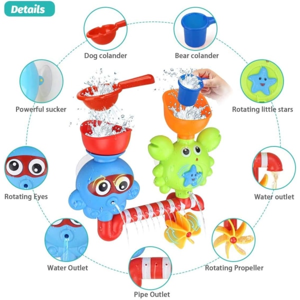 Badelegetøj Badekar Legetøj til 1 2 3 4 År Gamle Børn Småbørn Badevægslegetøj Vandfald
