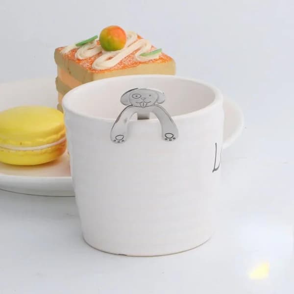 Bedårande hundformad sked i rostfritt stål för kaffe, te, soppa, socker, perfekt kökstillbehör