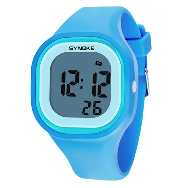 SYNOKE Herre Digitalt Armbåndsur Sports LED Alarmklokke 50M Vanntett Timer Dame Elektronisk Klokker Relogio Masculino Blue