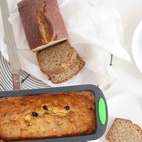 Silikone rektangulær toastovnbakke, non-stick fleksibel bageform til muffins, brød, tærter, kager og gelé