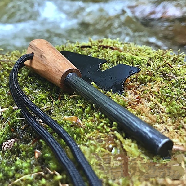 Fire Starter - Traditionel Ferro Rod, Håndlavet Træhåndtag 3/8\", Survival Igniter med Hals Lanyard & Multi-Tool Striker
