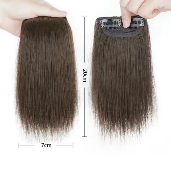 10/20/30 cm kort rett syntetisk hårputer myke usynlige hårstykker Klips i ett stykke parykker for kvinner hårforlengelsesparykk Lys brun-20 cm Light Brown-20cm 1PC