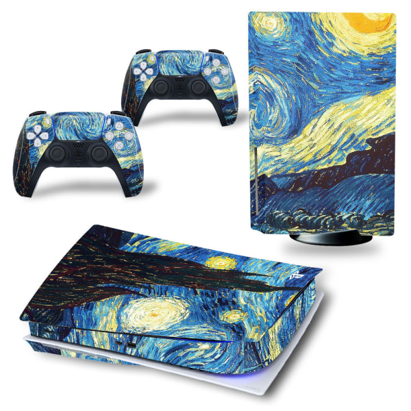 Ps5 Sticker Skin Wrap Decal Cover for Playstation 5-kontroll Starry Sky