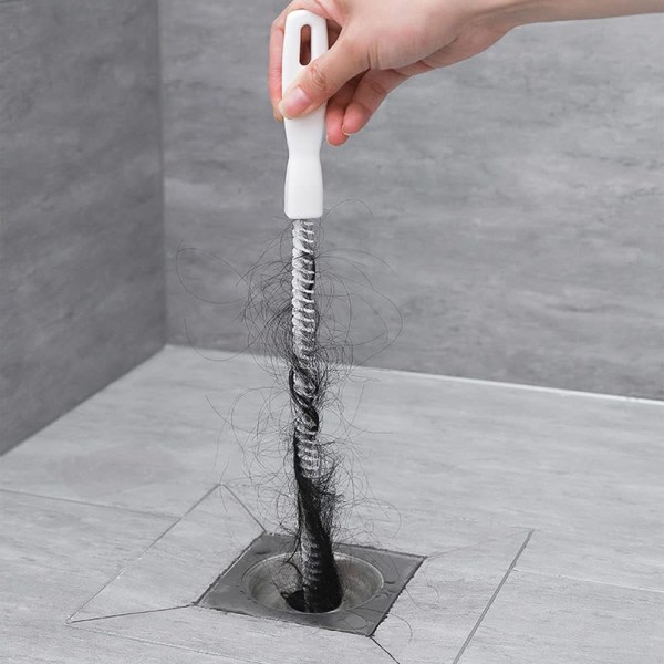 2 delar tvättborste för rengöring av avlopp Flexibel avloppsborste för hårfångare för igensättning av tvättställ (2 delar)