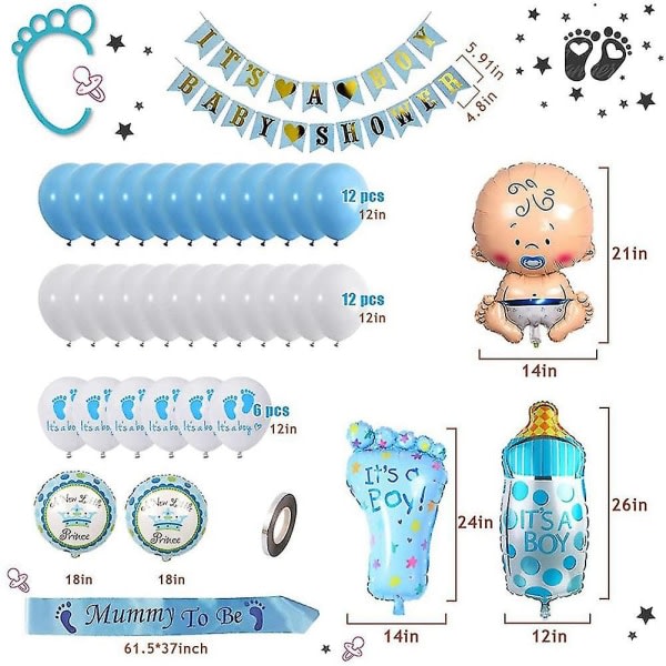 Baby Shower Decorations Boy, Baby Shower Blue Balloons Set, Baby Shower For Boy, A Boy Baby Shower
