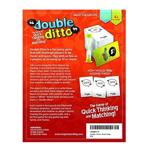 Double Ditto Family Party Game Card