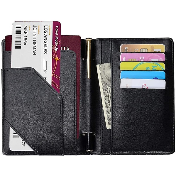 Set Utrikeshandelsresor portabel passväska Multifunktionell rfid dokumenthållare Dokumentförvaringsväska