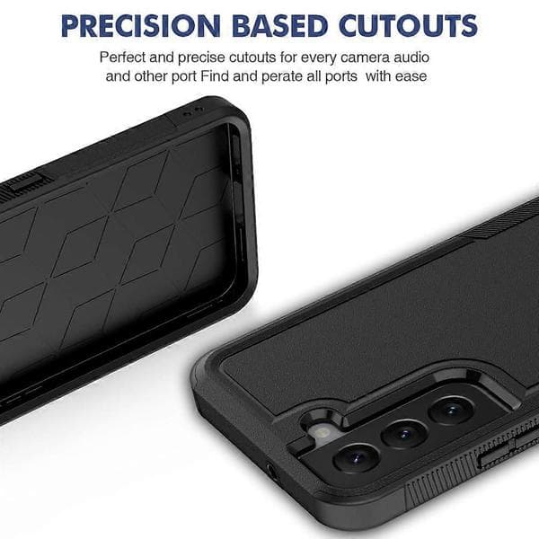 Defender Case Compatible with Samsung Galaxy S22 5G - Heavy Duty, Dustproof, Shockproof, Non-Slip Rugged Case Black