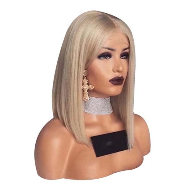 Bob Frisyre Kvinner Damer Kort Rett Hår Blond Full Parykk_xx