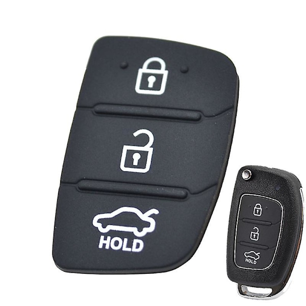 Korvaava 3-painikkeinen kumiavainkotelo Hyundai Creta I20 I40 Tucson Elantra Santa Fe Solaris Ix35 Ix45 -kauko-ohjattavan auton avaimen korjaukseen