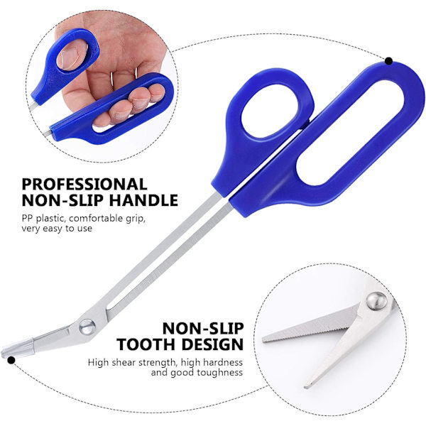 Langt håndtak tånegl saks klippere, tykke negler lett rekkevidde tånegl saks enkel ergonomisk neglebånd for kvinner og menn
