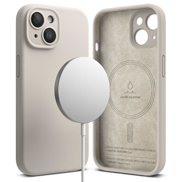 Ringke iPhone 15 Etui MagSafe Silikon Stein