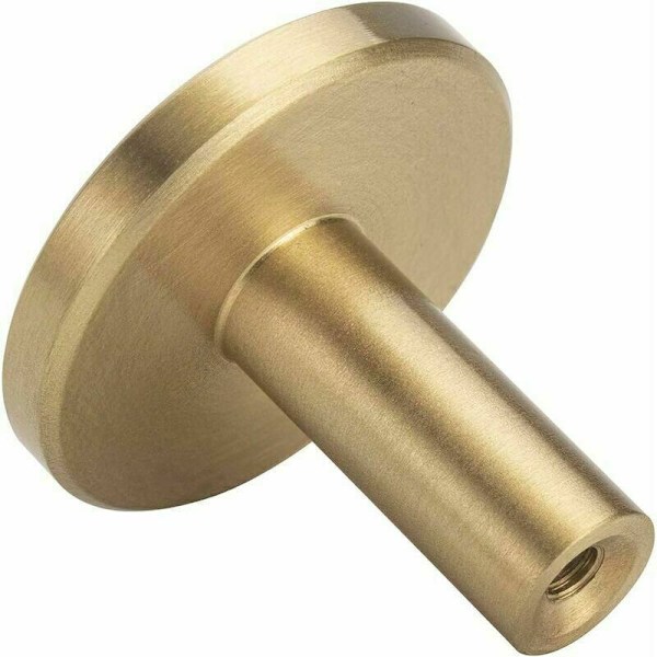 4 kpl harjattua messinkiä seinäkoukkuja, 32 mm x 35 mm, kultaiset pyyhekoukut kylpyhuoneeseen, vaatekoukut, pyyheteline (pyöreä)