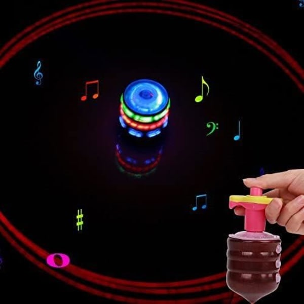 Magic Music Spinning Top Legetøj Gyroskop med Farverig Flash Lysemitterende Rød Laser Line til Drenge Børn Børn Piger 2 STK
