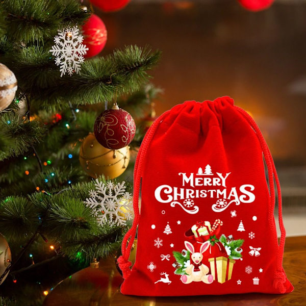 5/10 stk Julefløyelsposer Godteri Snacks Gavepose 10X16CM10PCS 10x16cm 10 pcs 10x16cm10pcs