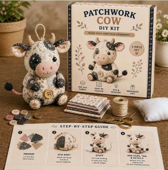 Nyt DIY Patchwork Dyrehåndværkssæt, Lav Dit Eget Søde Dyr, Håndlavet Sæt til Børn og Voksne chicken